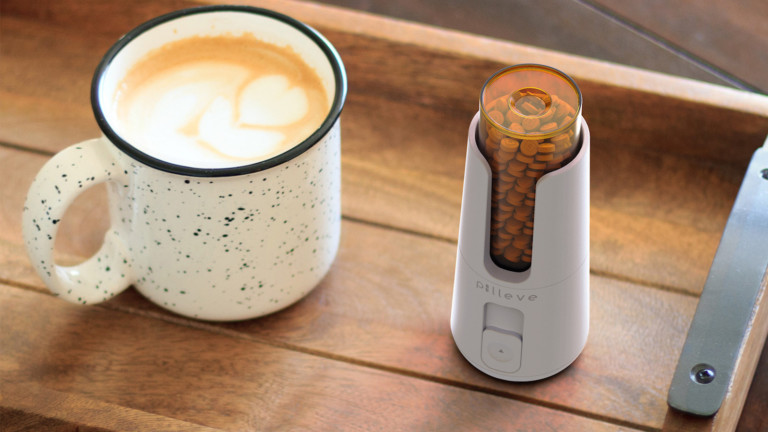 Pilleve smart pill bottle and dispenser distributes medication safely to prevent overdoses